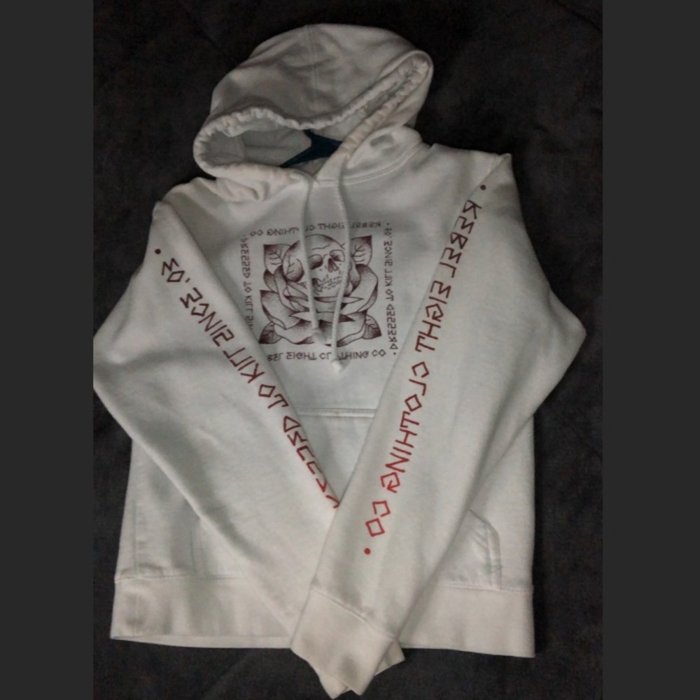 REBEL8 STIGMA WHITE HOODIE SIZE S